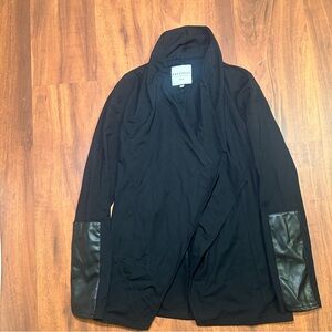 Bagatelle Black Cardigan with Leather Details